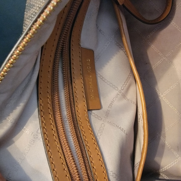 Michael Kors Brown Satchel with Nautical Print NO MAJOR CALLOUTS - Picture 6 of 9